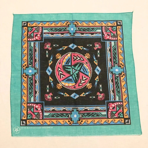 Vtg Wamcraft Bandana Scarf Handkerchief USA Cotton  Poly RN14193 - Picture 14 of 16